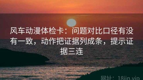 风车动漫体检卡：问题对比口径有没有一致，动作把证据列成条，提示证据三连